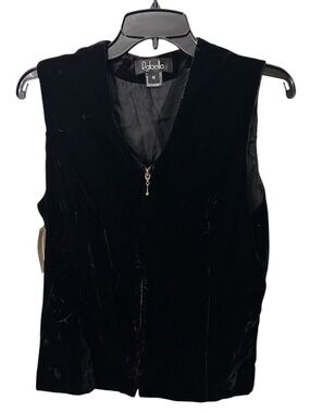 Rafaella Black Velvet Zip-Front Women's Vest Size 10